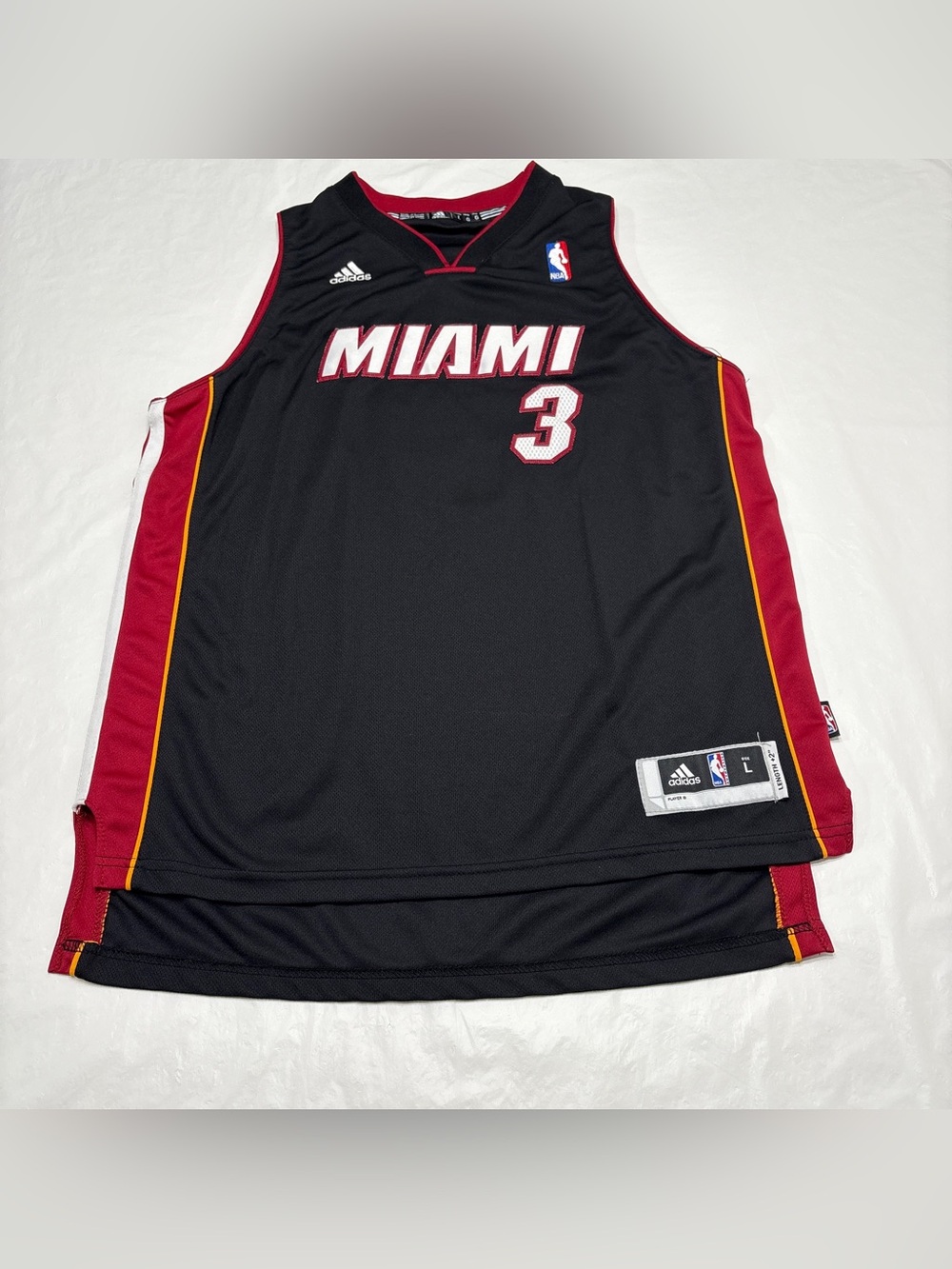 Adidas Miami Heat Jersey Dwyane Wade #3 Youth Boys Large NBA Basketball